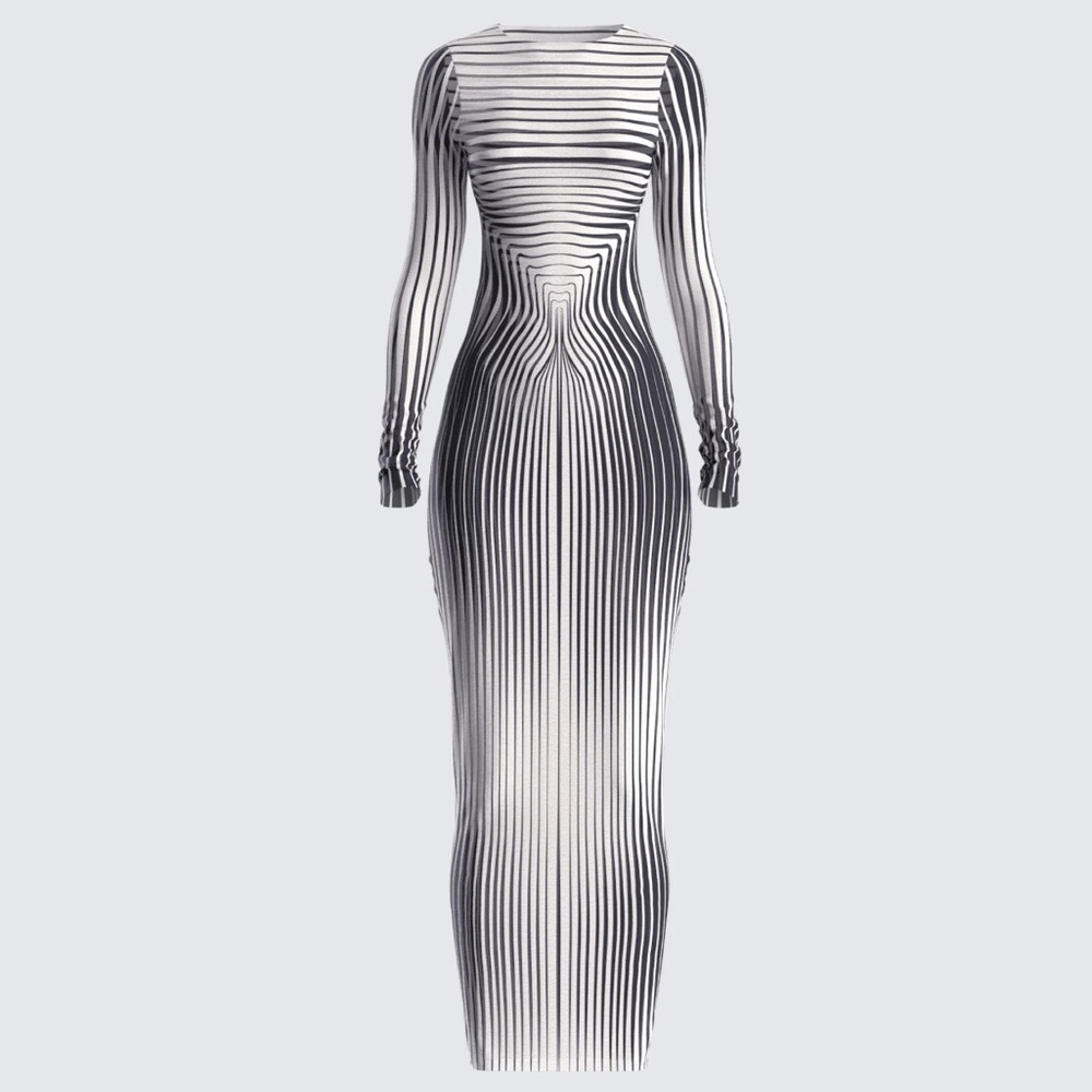 Illusion print dress